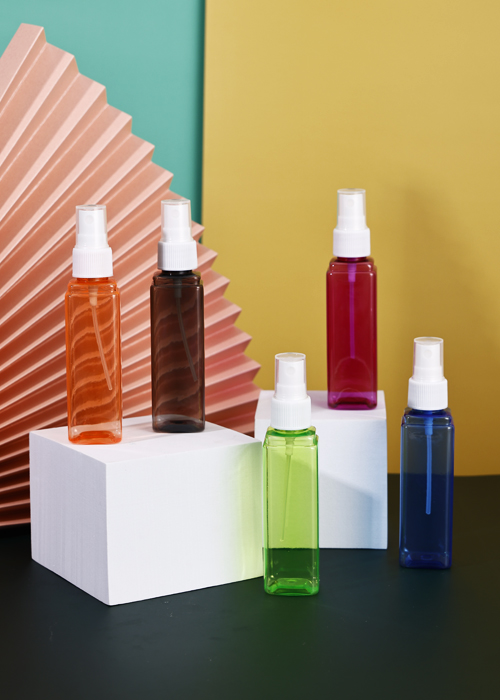 Botella cuadrada transparente color PET 60ml