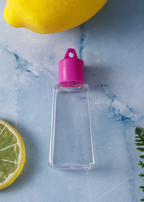 Botella trapezoidal gancho transparente PET 30ml