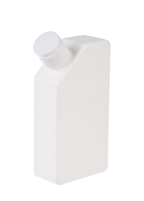 Botella plana de boca oblicua de PE de 100 ml