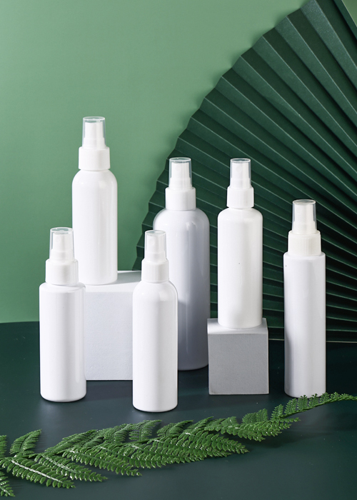 Botella de spray redonda de PET blanco de 100-200 ml