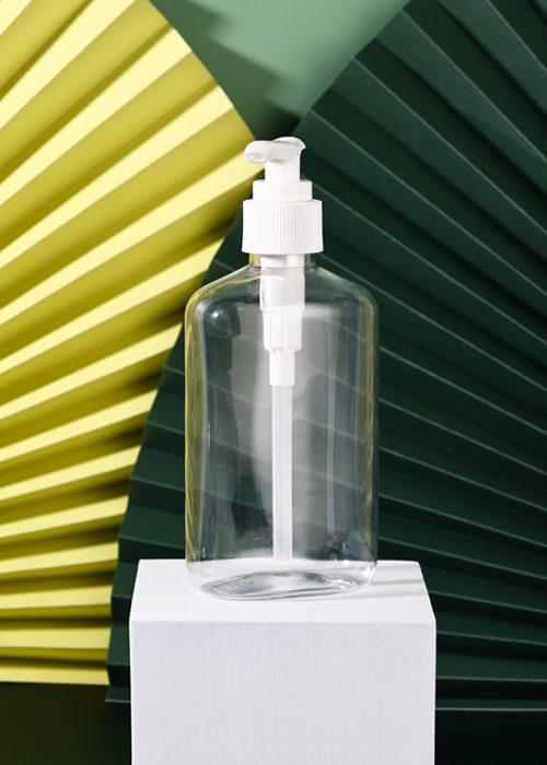 Botella plana de bomba de loción PET de 300 ml