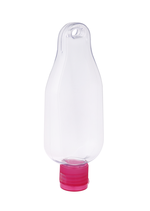 50-60ml PETG botella con gancho al revés gel desinfectante para manos desechable botella con tapa