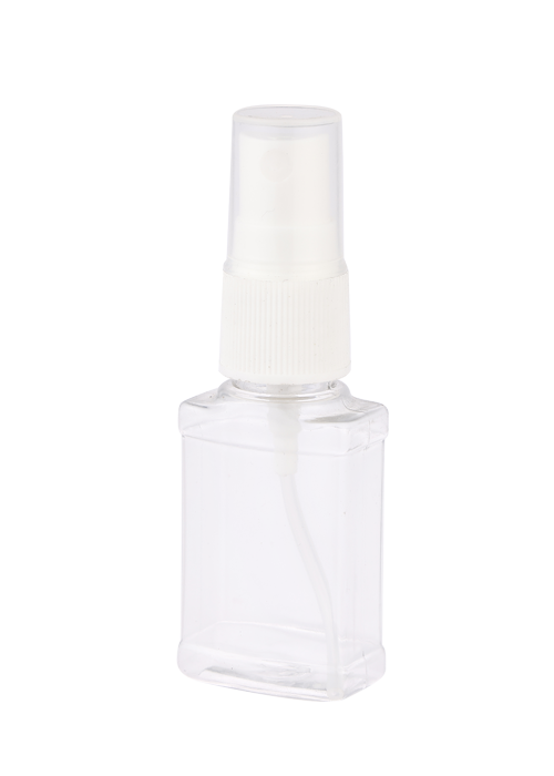 Botella de spray cuadrada plana transparente PET de 30 ml