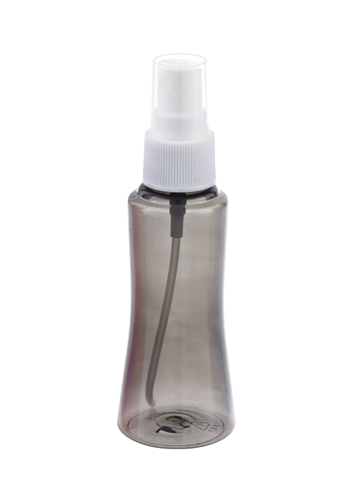 60ml color transparente PET campana boca botella de spray vasos limpieza alcohol botella desinfectante
