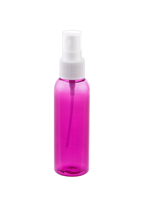 60ml color transparente PET spray botella redonda vasos limpieza líquido botella desinfectante