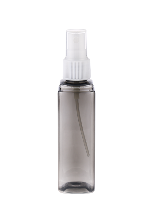 Botella angular de botella cuadrada de spray PET transparente de color de 60 ml