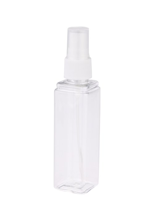 Botella de spray cuadrada transparente PET de 60 ml