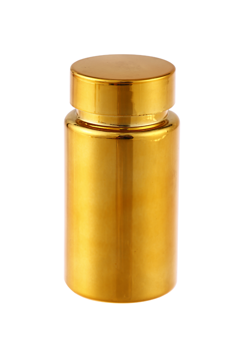 Botella de producto para el cuidado de la salud con sombreado de plata y oro galvanoplastia de PET de 100 ml