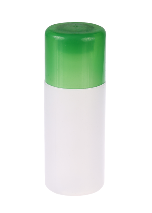 Botella cilíndrica recta blanca PE crema 120ml