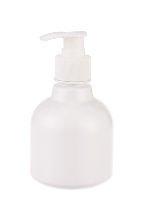 Botella de bomba de bomba de loción blanca de 200 ml PE botella de bola de bomba