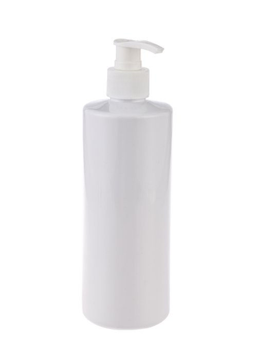 Botella de bomba de loción de gel blanco PET de 500 ml