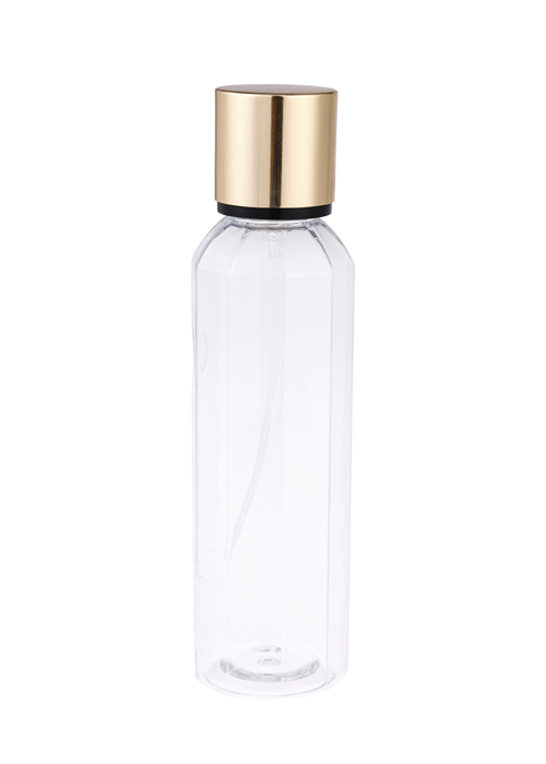 Botella de spray de perfume con cremallera PET redonda prismática de 236-250 ml