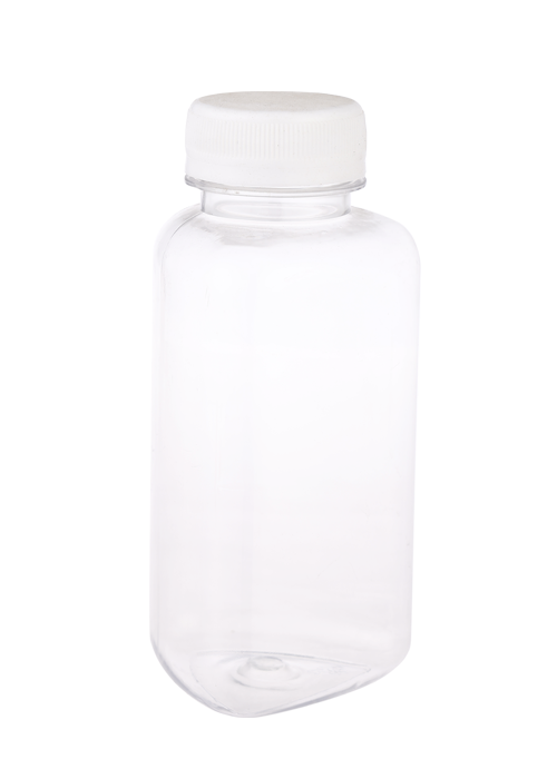 Botella triangular transparente PET 300ml